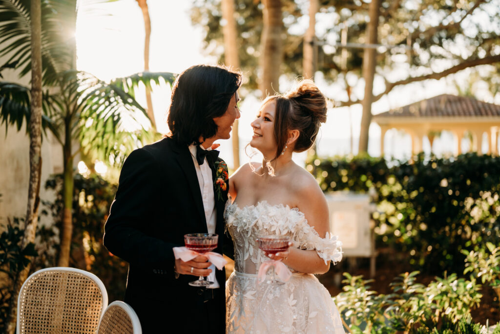 bride-groom-reception-toast-flordia-wedding